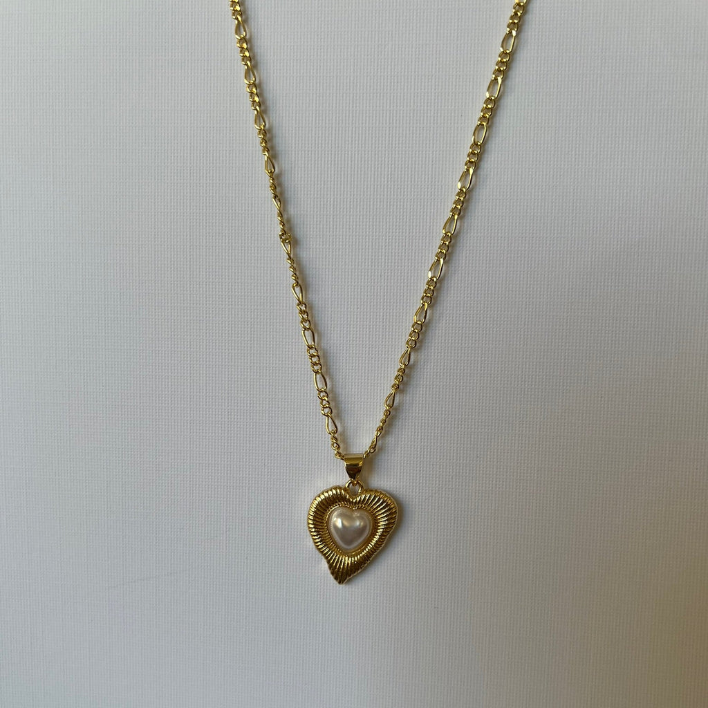 Collar Golden Heart Pearl