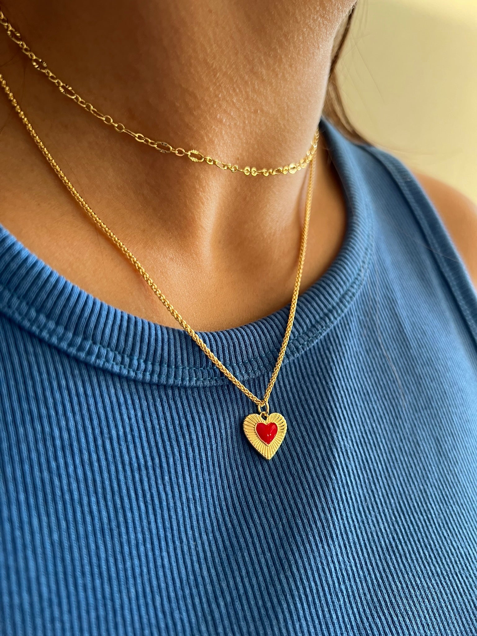 Collar Red Heart Glow