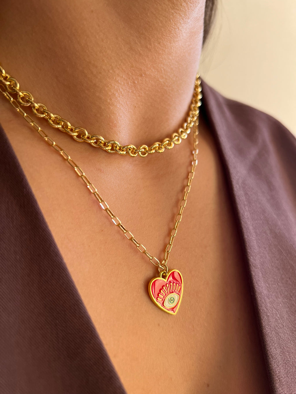 Collar Corazón Ojo Protector