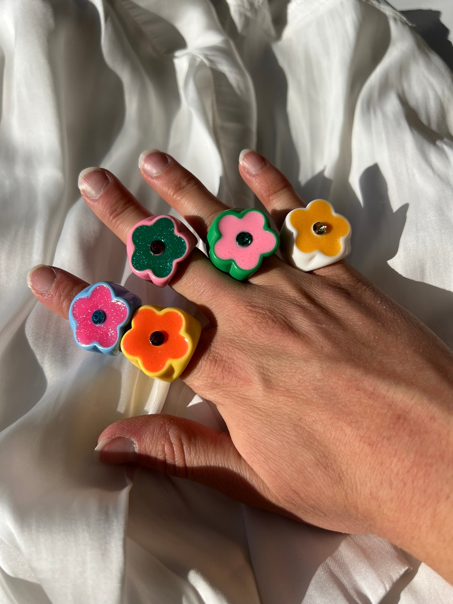 Anillos Flor Colores