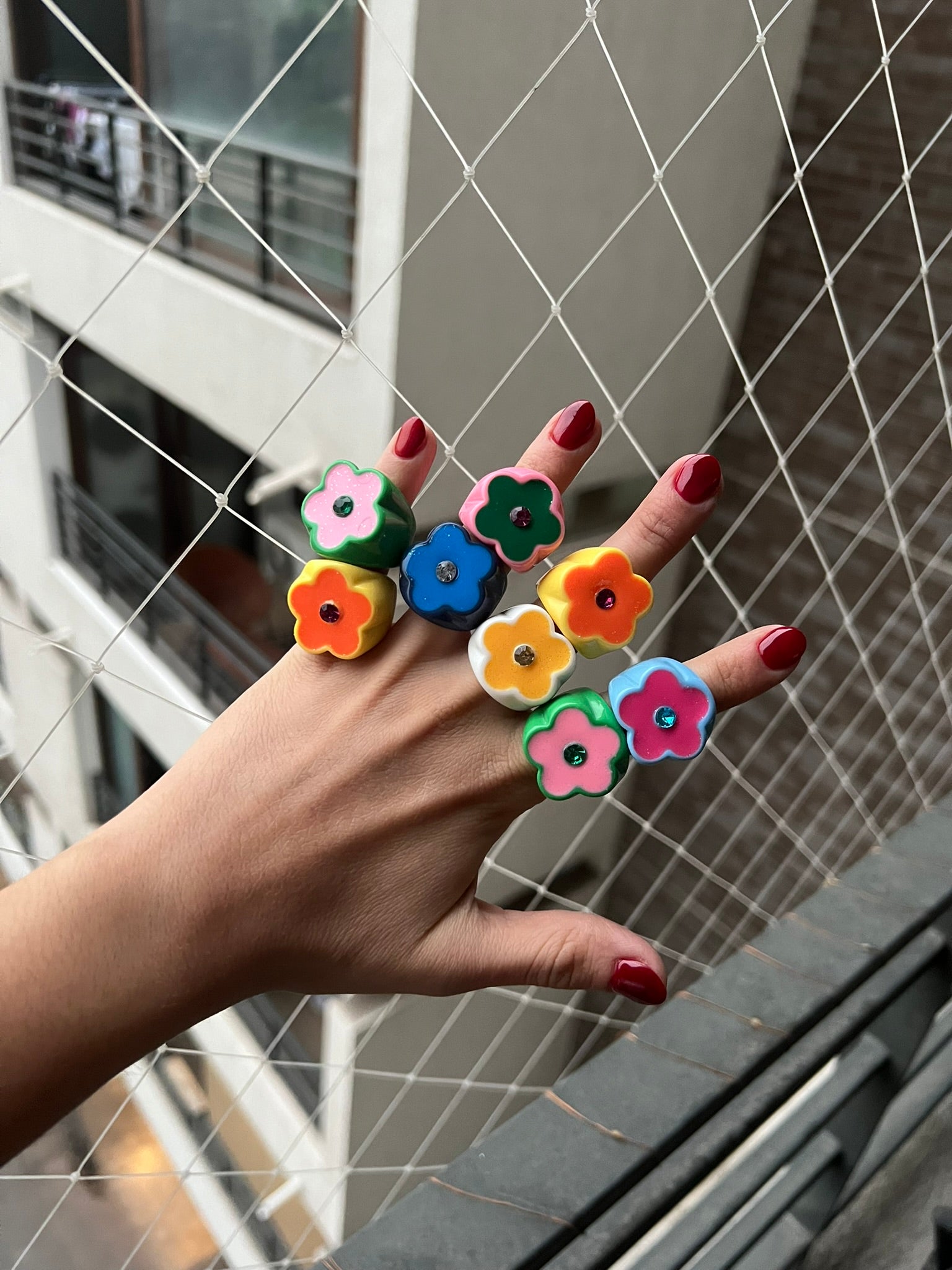 Anillos Flor Colores