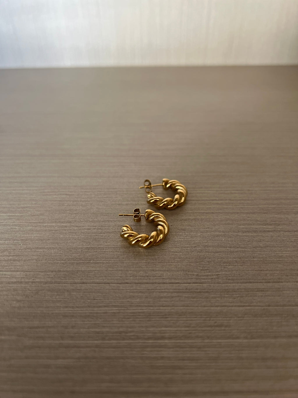 Aro Trenzado Acero Inoxidable Baño Oro