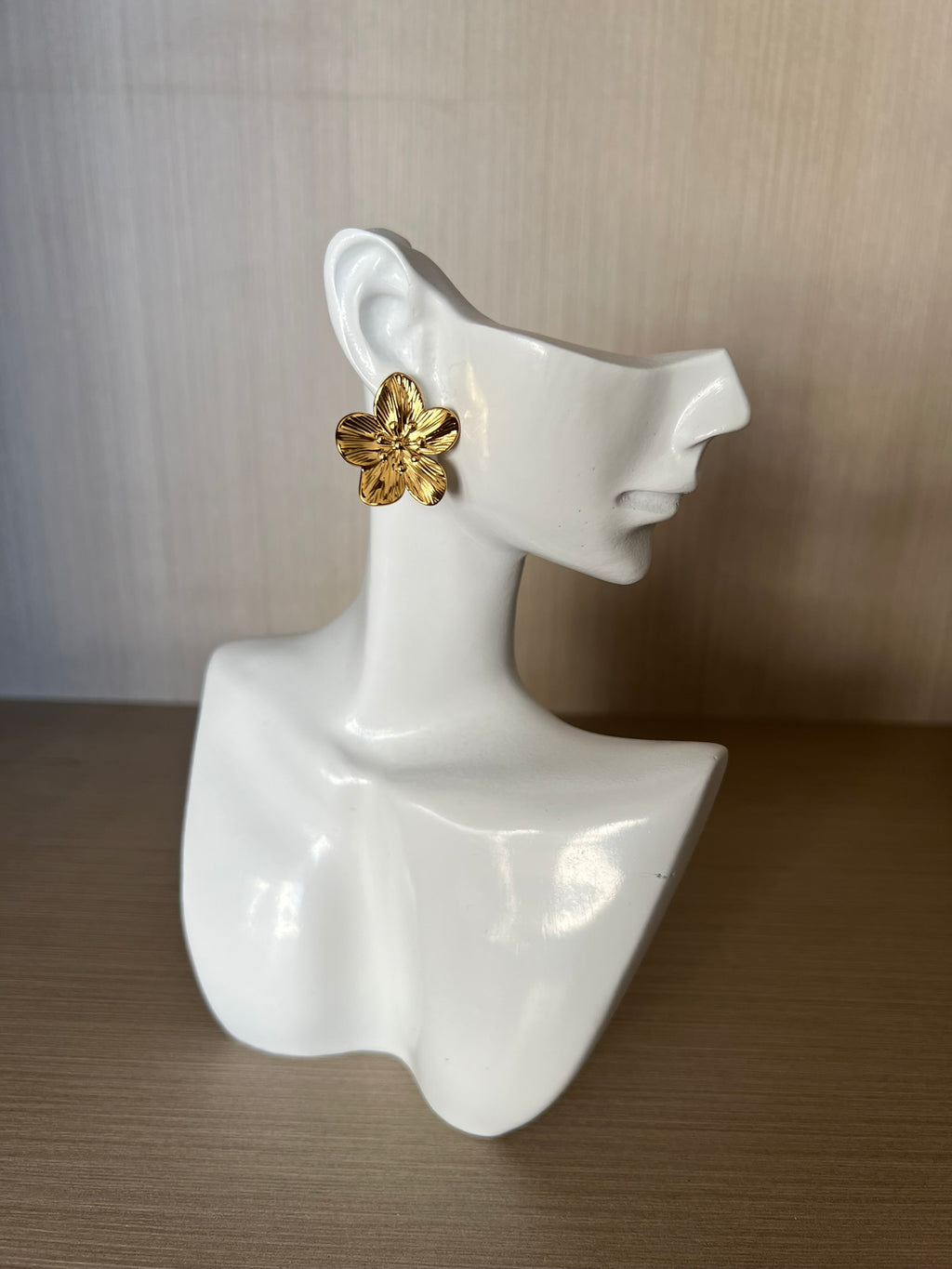 Aro Flor Acero Inoxidable Baño Oro