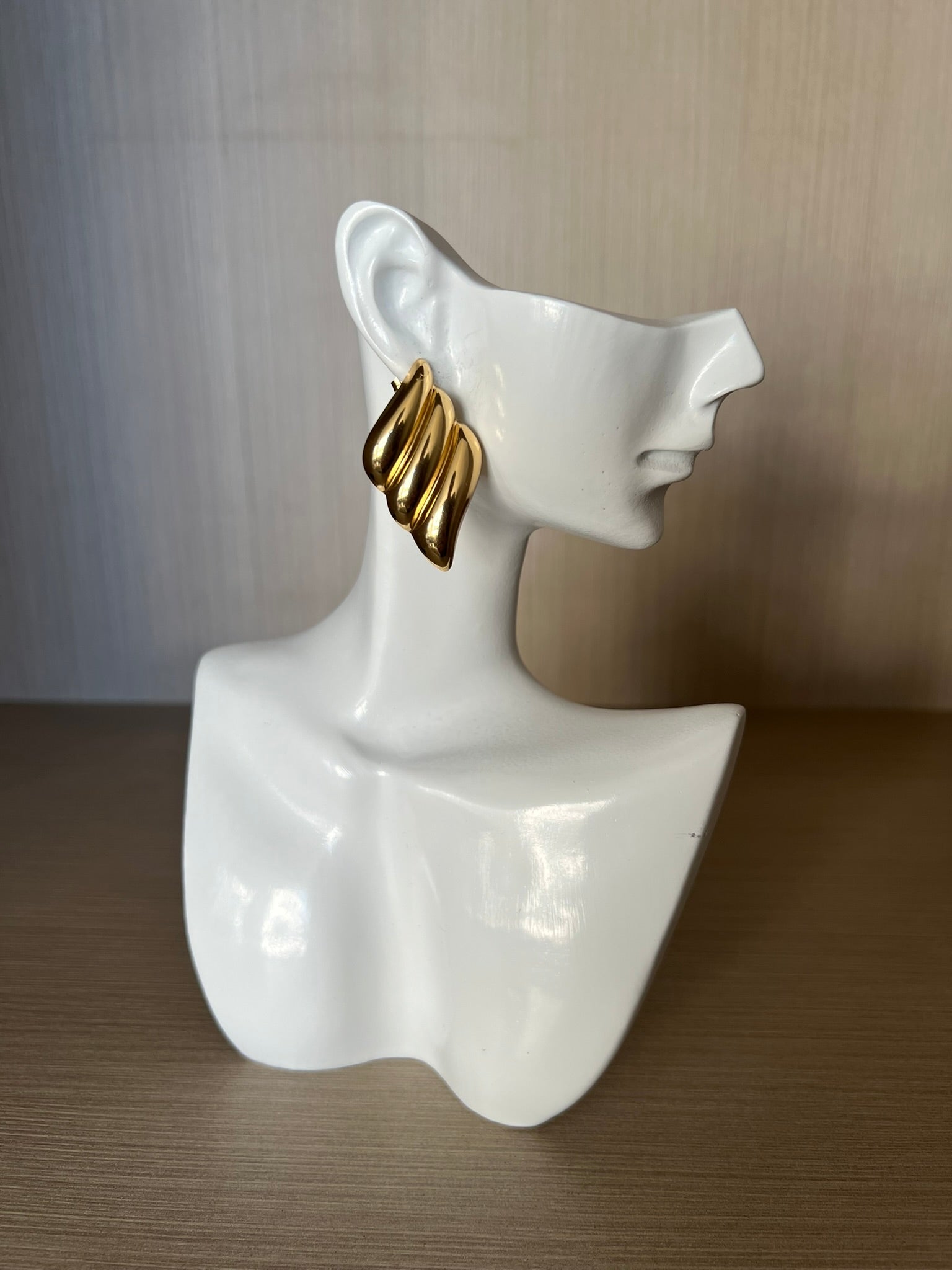 Aro Ondas Acero Inoxidable Baño Oro